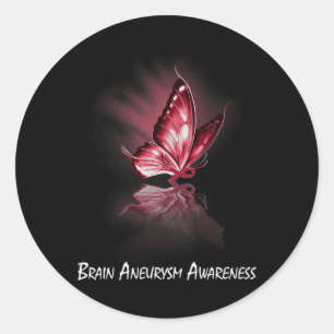 Butterfly-Brain-Aneurysm-Bewusstsein Runder Aufkleber