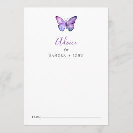 Butterfly Brautparty Advice Wedding Wünsche Hinweiskarte