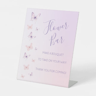 Butterfly Brautparty Blume Bar Sockelschild