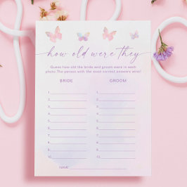 Butterfly Brautparty Guess Age Game Card Einladung
