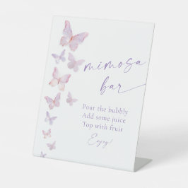 Butterfly Brautparty Mimosa Bar Sockelschild