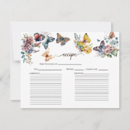 Butterfly | Brautparty-Rezept-Karte Einladung