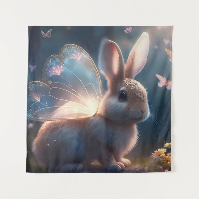 Butterfly Bunny Wandteppich (Vorderseite)