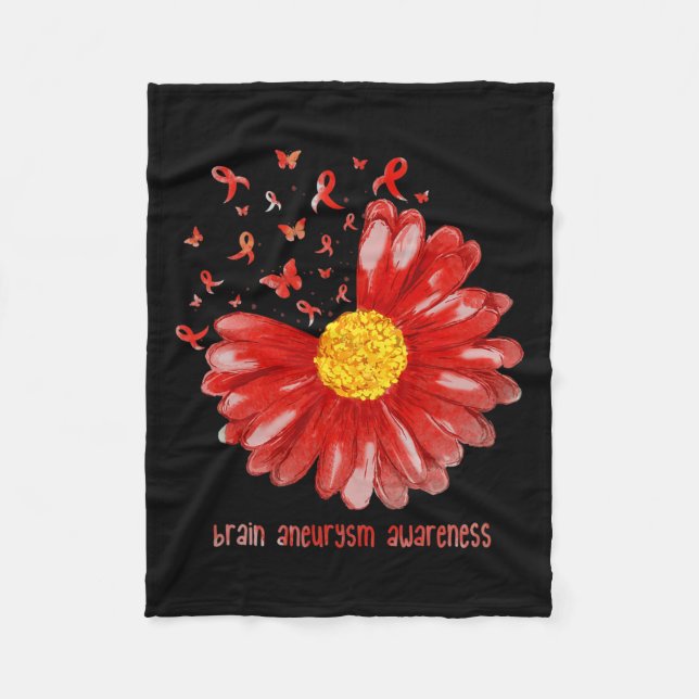 Butterfly Burgundy Ribbon Brain Aneurysm Bewusstse Fleecedecke (Vorderseite)