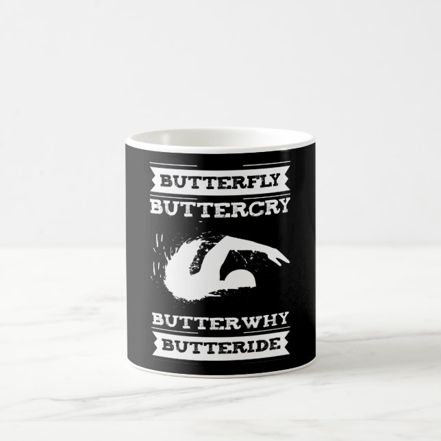 Butterfly Buttercry Butterwhy - Swimmer Design Kaffeetasse (Mittel)