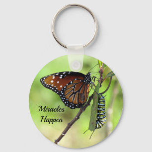 Butterfly / Caterpillar - Miracles Happen Keychain Schlüsselanhänger