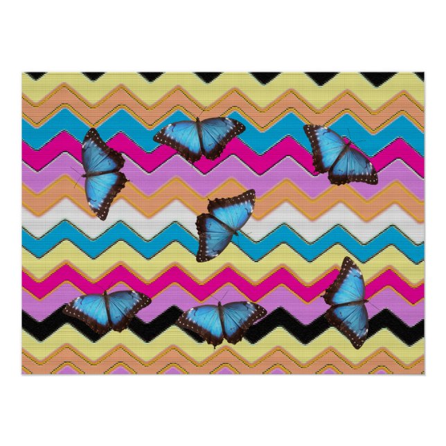 Butterfly Chevrons  Pattern Office Peace Destiny Poster (Vorderseite)