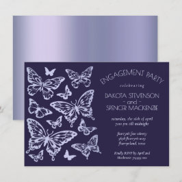 Butterfly Chic | Lavendel Lila Violettsäule Verlob Einladung