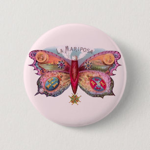 Butterfly Cigar Antique Malerei Werbung Button