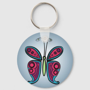 Butterfly Classic Round Sticker Schlüsselanhänger