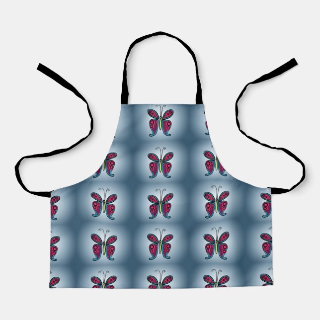 Butterfly Classic Round Sticker Tischnummer Schürze (Vorderseite)