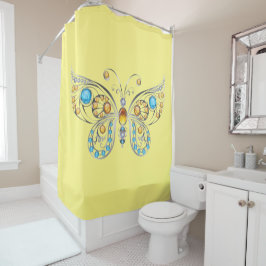 Butterfly Classy Light Yellow Duschvorhang