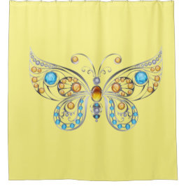 Butterfly Classy Light Yellow Duschvorhang