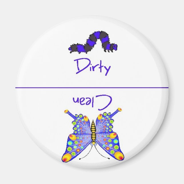 Butterfly Clean Dirty Geschirrspülmaschine Magnet (Vorne)