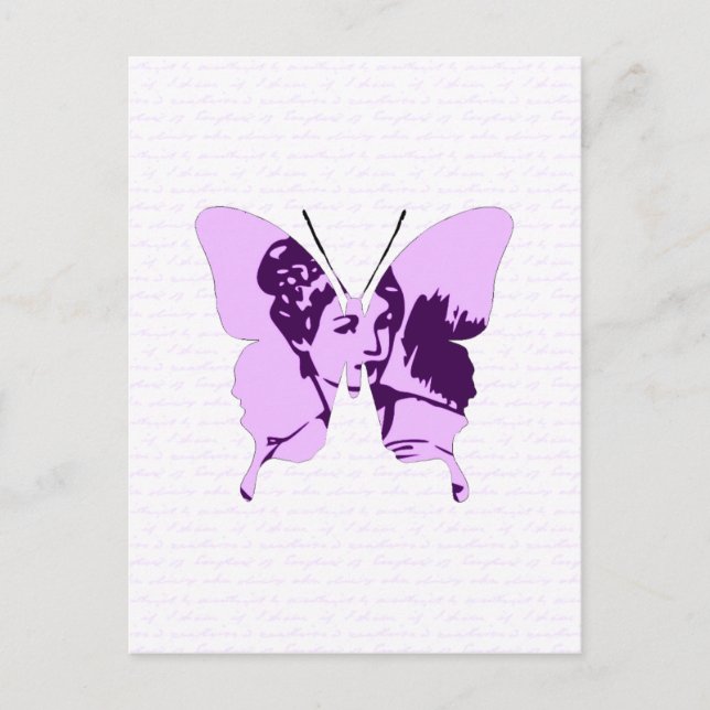 Butterfly Collage Cameo Postkarte (Vorderseite)