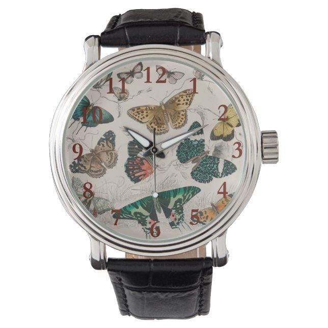 Butterfly Collection Antike Schmetterlinge Armbanduhr (Vorderseite)