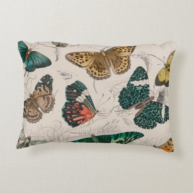 Butterfly Collection Antike Schmetterlinge Dekokissen (Rückseite)