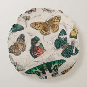 Butterfly Collection Antike Schmetterlinge Rundes Kissen