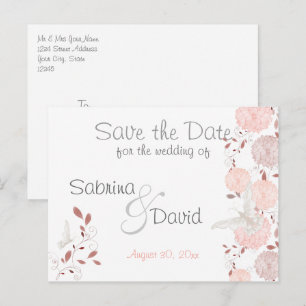 Butterfly Coral Chrysanthemum Save the Date Ankündigungspostkarte
