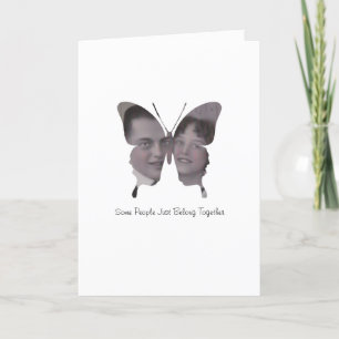 Butterfly Couple Custom Foto Jubiläum Liebe Karte