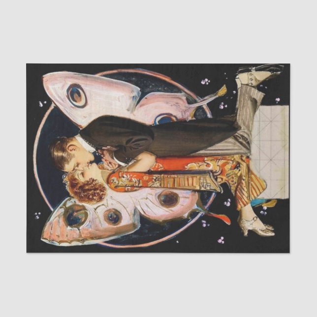 "Butterfly Couple" von FX Leyendecker Seidenpapier (Vorderseite)