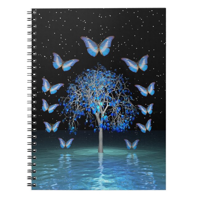 Butterfly Crystal Tree Spiral Foto Notebook Notizblock (Vorderseite)