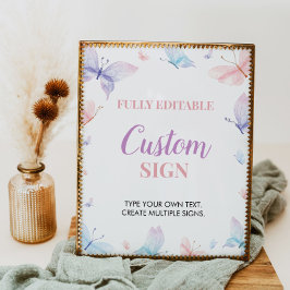 Butterfly Custom Party Signieren Whimsical Poster