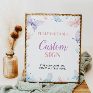 Butterfly Custom Party Signieren Whimsical Poster