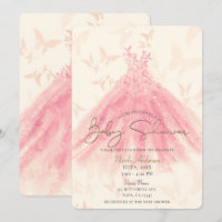 Butterfly Dance Peach Sparkle Dress Baby Dusche