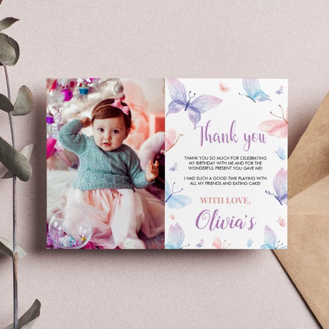 Butterfly Danke, Card Garden Party Dankeskarte (Von Creator hochgeladen)