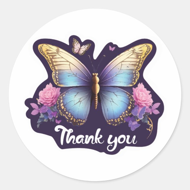 Butterfly Danke, dass ihr Aufkleber seid (Vorderseite)