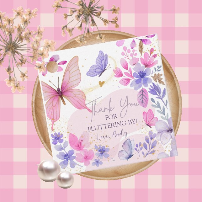 Butterfly Danke, dass Sie Geburtstag Fluttering Ge Geschenkanhänger (Von Creator hochgeladen)