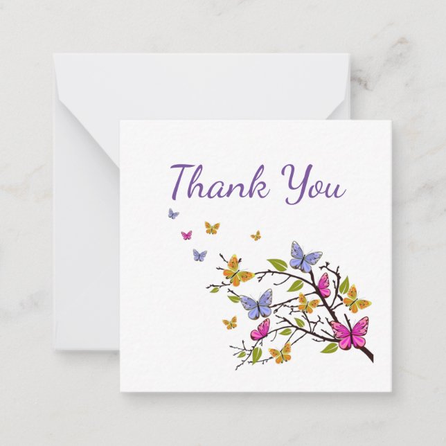 Butterfly danke notecard mitteilungskarte (Vorderseite)