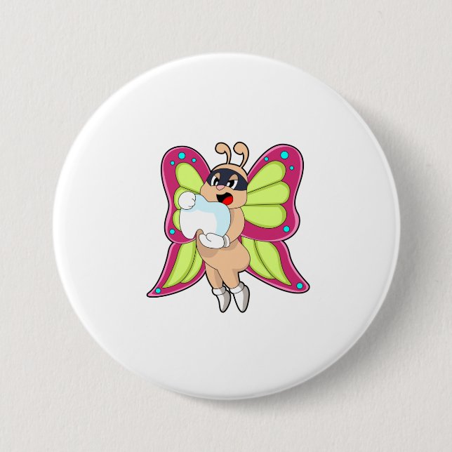 Butterfly Dentist Teeth Button (Vorderseite)