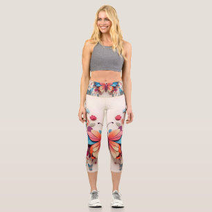 Butterfly-Design Capri Leggings