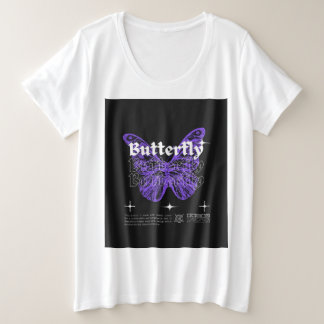Butterfly Design Große Größe T-Shirt