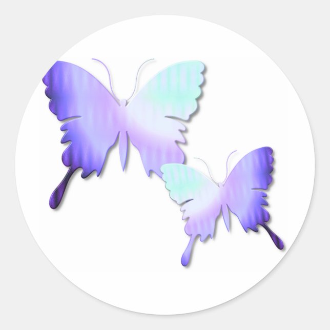 Butterfly-Designkleber Runder Aufkleber (Vorderseite)