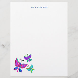 Butterfly Doodles Bright farbenfrohe Butterfly Briefbogen