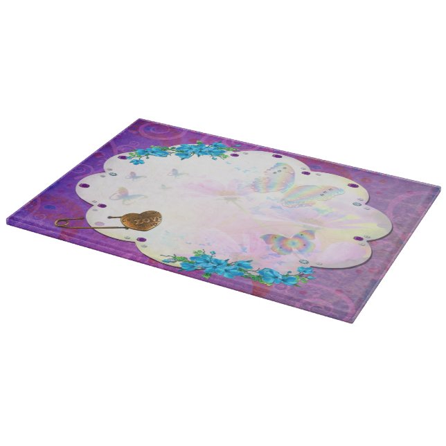 Butterfly Dream Scene Jeweled Schneidebrett (Ecke)