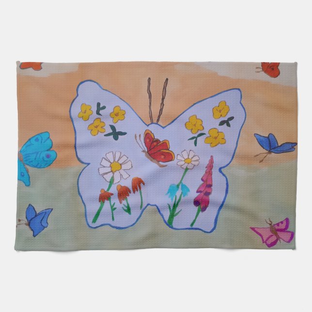 Butterfly Dreaming Teetuch Geschirrtuch (Horizontal)