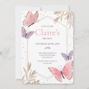 Butterfly Dreams Geburtstagsparty Einladung