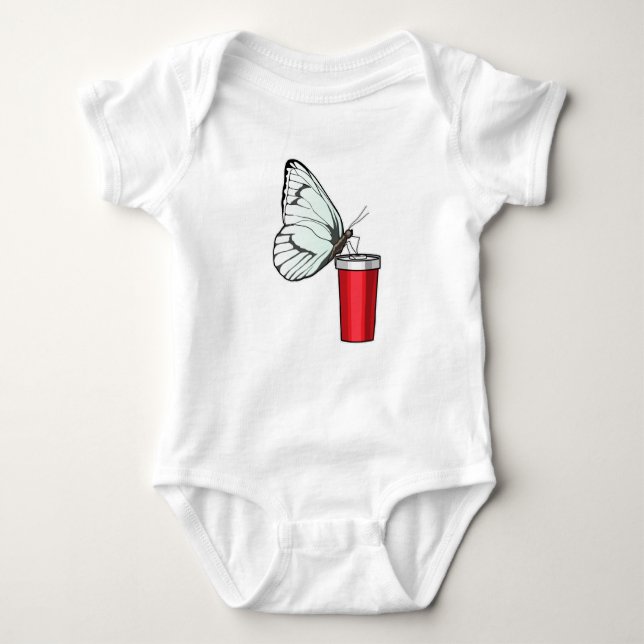 Butterfly Drink Tasse Baby Strampler (Vorderseite)