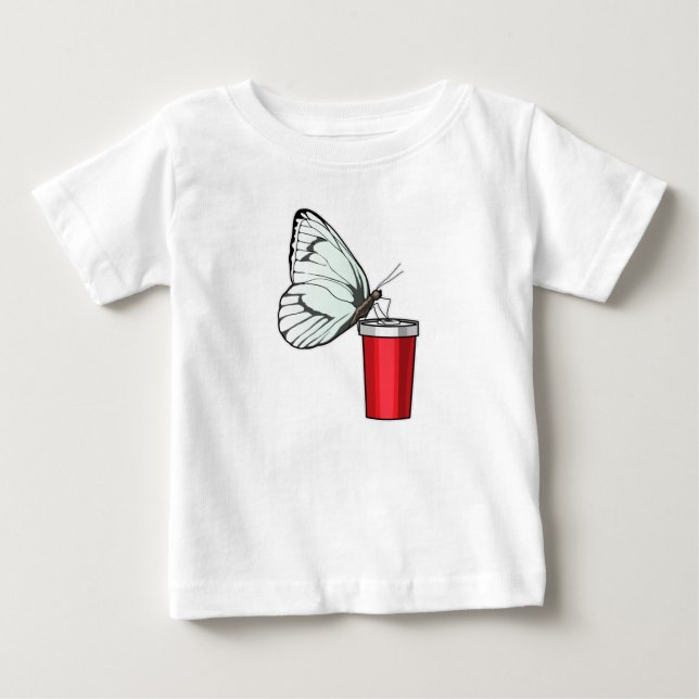 Butterfly Drink Tasse Baby T-shirt (Vorderseite)