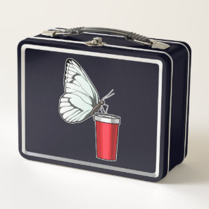 Butterfly Drink Tasse Metall Brotdose