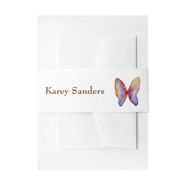 Butterfly Einladung Bands,Aquarellkunst Einladungsbanderole (Vorderseite Beispiel)
