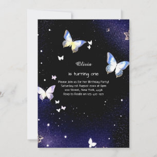 Butterfly Einladung zum ersten Geburtstag