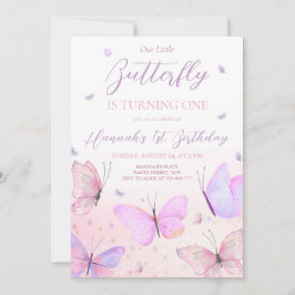 Butterfly Einladung zum ersten Geburtstag