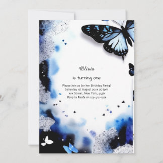 Butterfly Einladung zum ersten Geburtstag