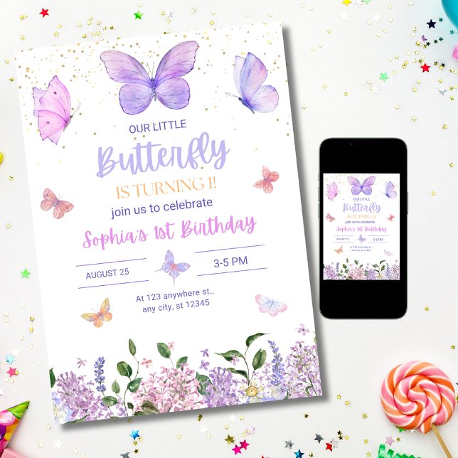 Butterfly Einladung zum Geburtstag, Wildblume Gard (Von Creator hochgeladen)