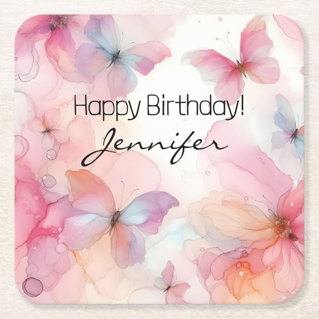 Butterfly EleganPaper Untersetzer (Vorderseite)